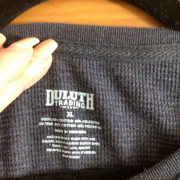 Men’s‎ Duluth Trading Navy Blue Ribbed Long Sleeve Shirt Size XL - Picture 5 of 5